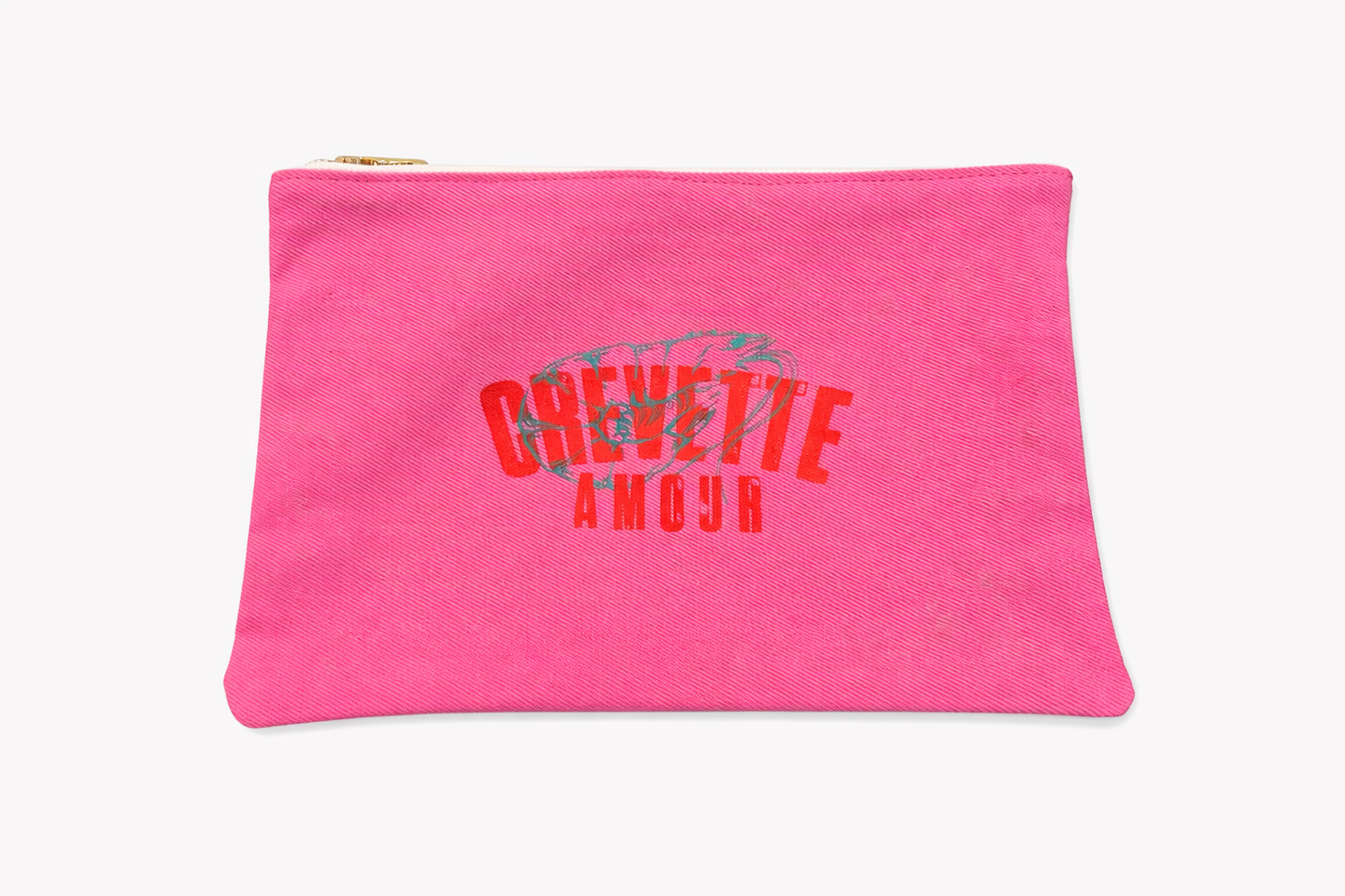 Trousse rose tendance Crevette Amour pochette mode femme Anouk&Ninon