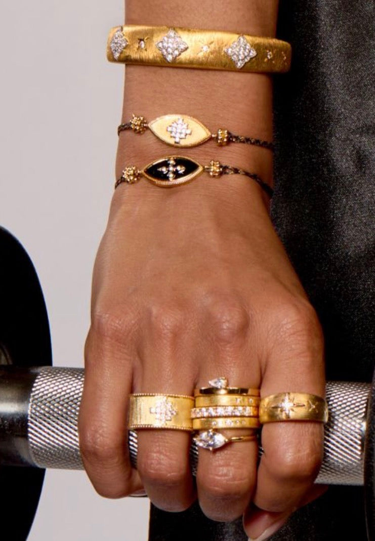 Bracelet Bella Doré Ajustable – Mya Bay | Jonc Fin Zircons Femme