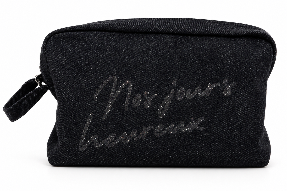 Trousse Anouk & Ninon “Nos jours heureux “ -Denim gris anthracite