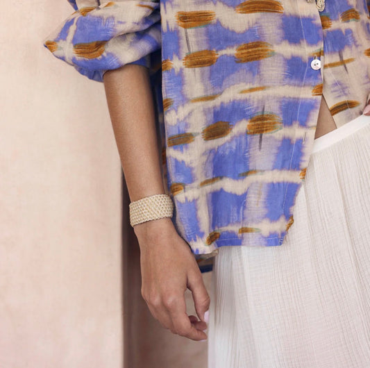 Bracelet Manchette MAAŸAZ Doré – Bijou Tissé Main Inspiré de l'Artisanat Marocain