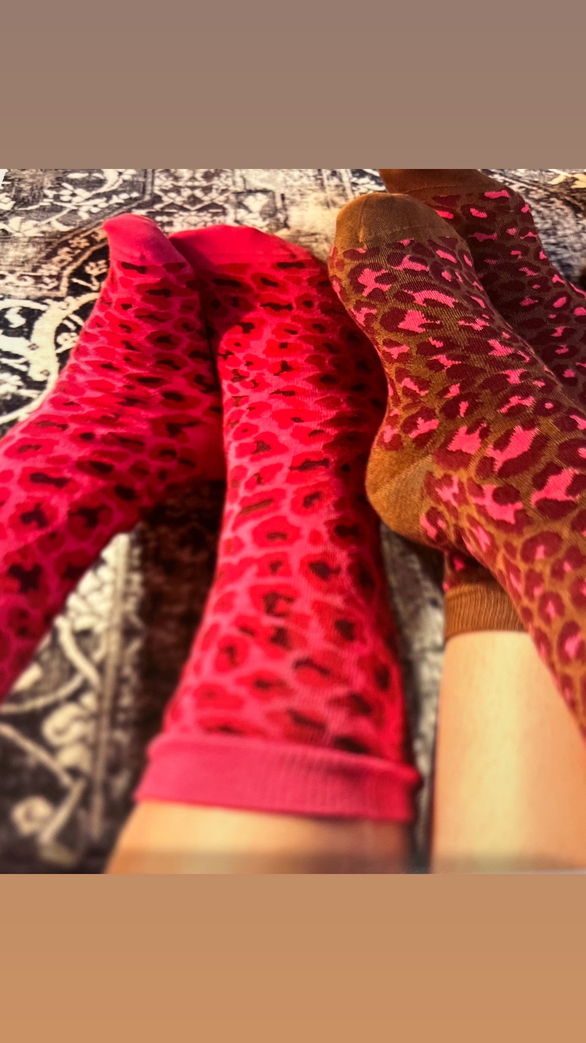 Chaussettes Léopard kaki