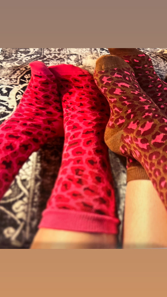 Chaussettes Leopard Fushia