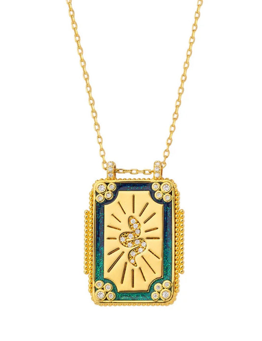 Collier Blue Mystic Twice Bohème MYA BAY | Réversible Doré Or Fin 24K