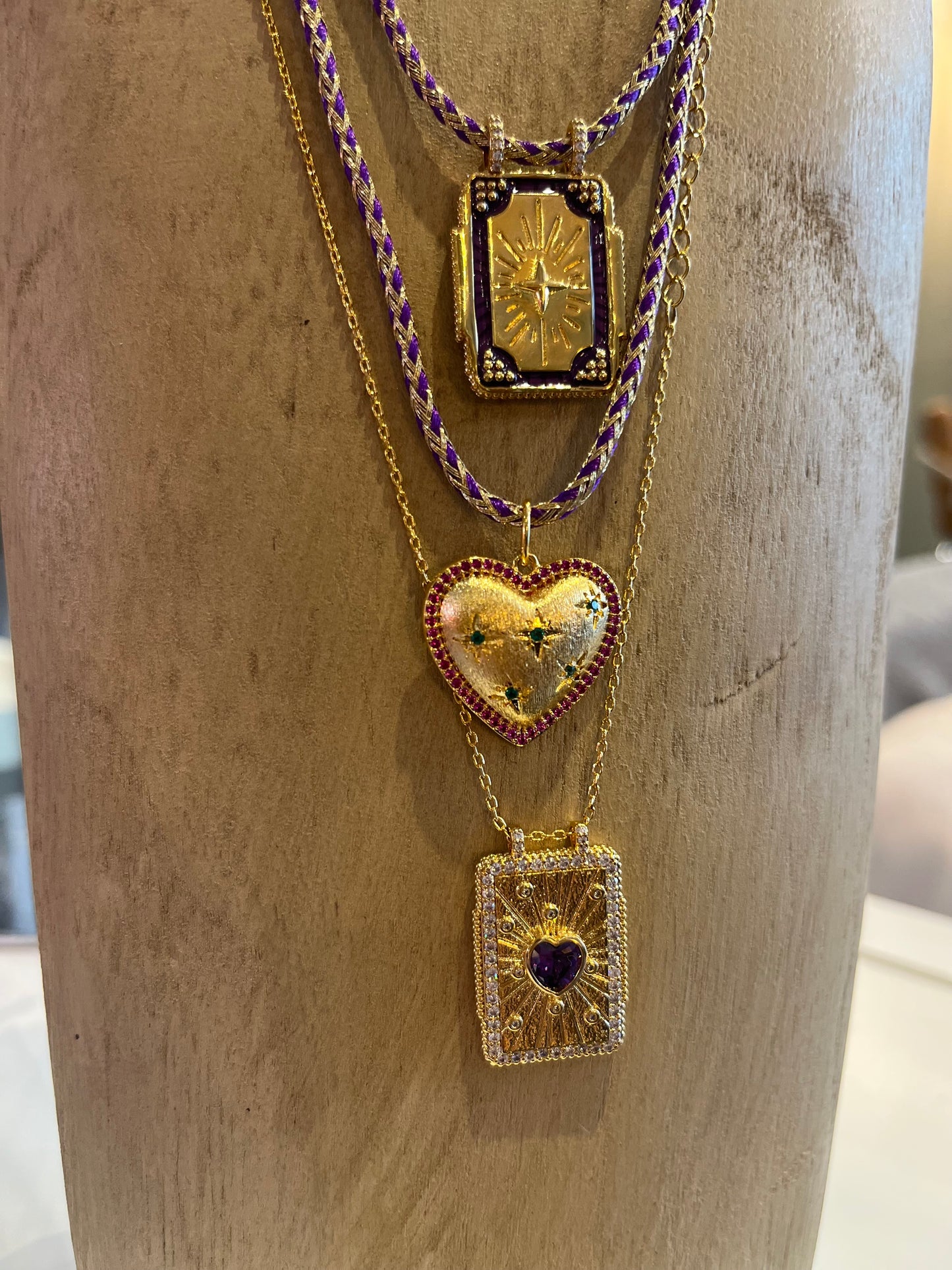 Mya-Bay collier Améthyste heart Bohème