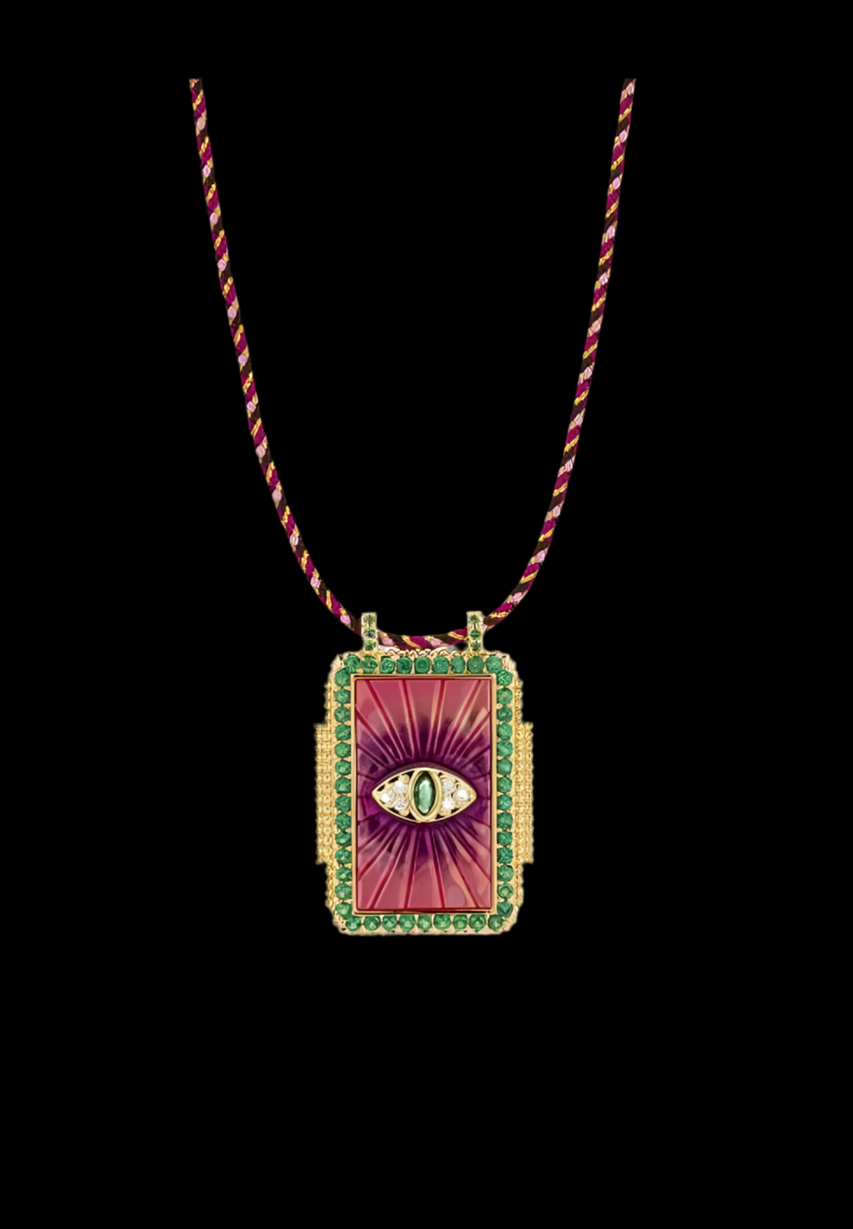 Collier fushia Eye bohème Mya-Bay