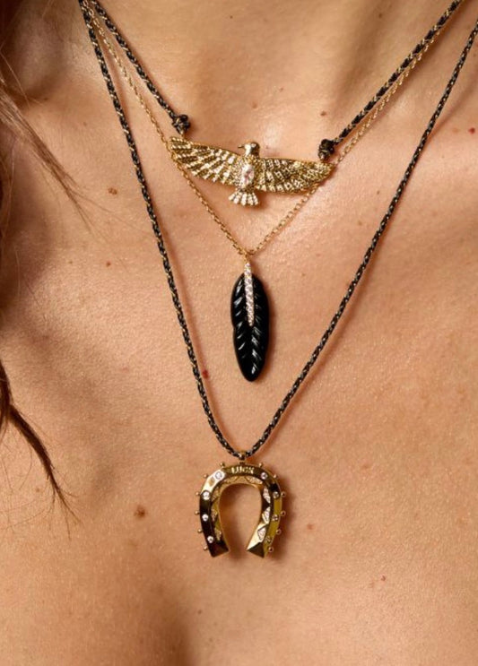 Collier Black Plume Mya-Bay
