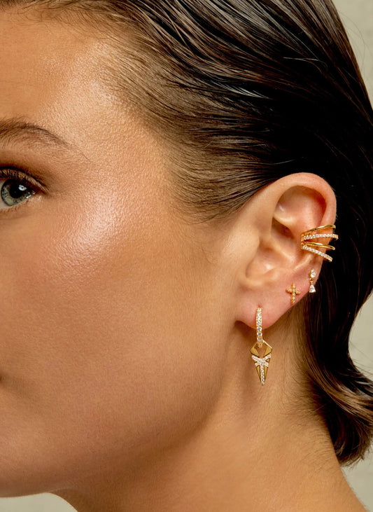 Boucles d’oreilles JAVA dorée zircon|MYA BAY