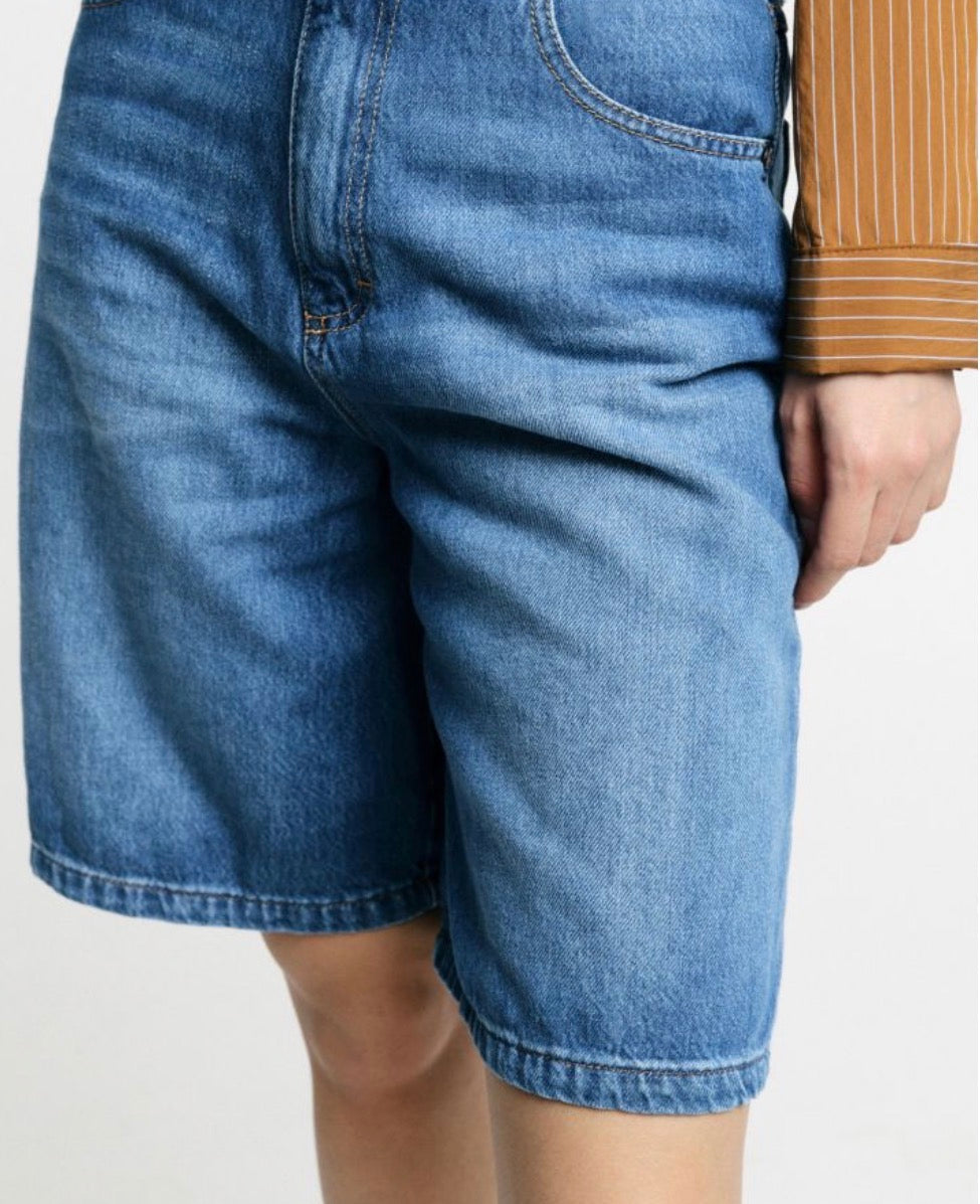 Bermuda Denim Coupe Droite – Please | Coton Lyocell Femme