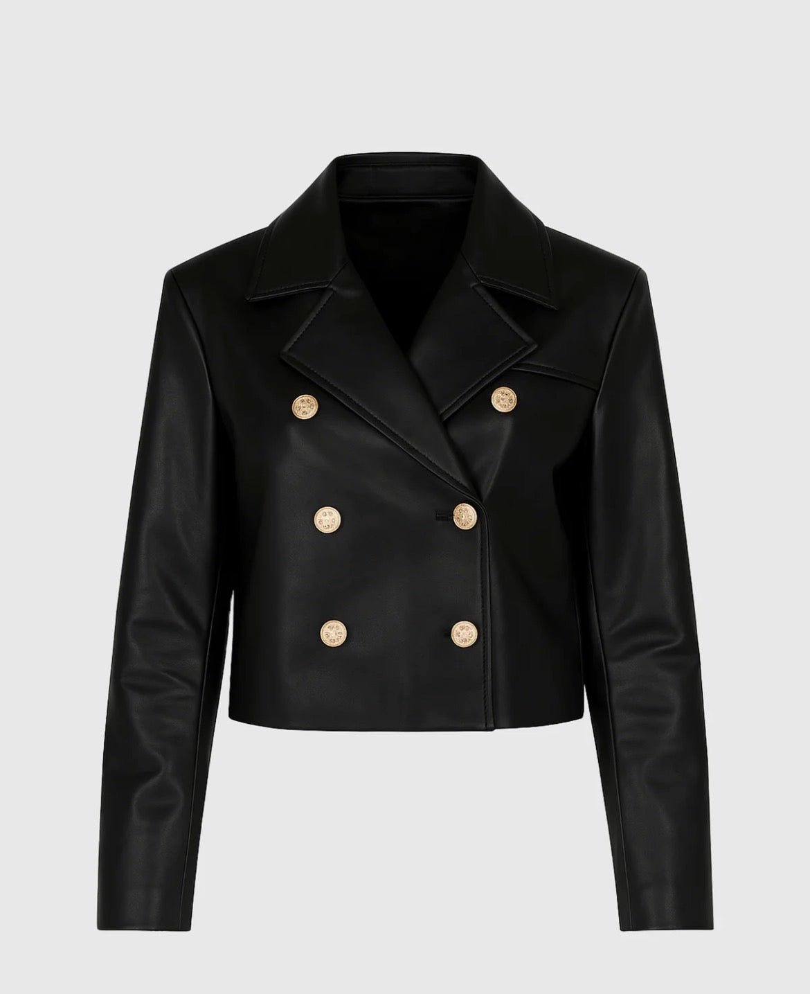 Blouson court similicuir bouton bijoux dorés l’ultra tendance Ange