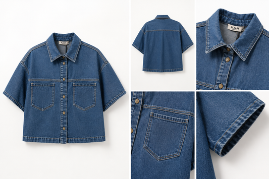 Surchemise Denim Loose – Please | Coton Stretch Femme