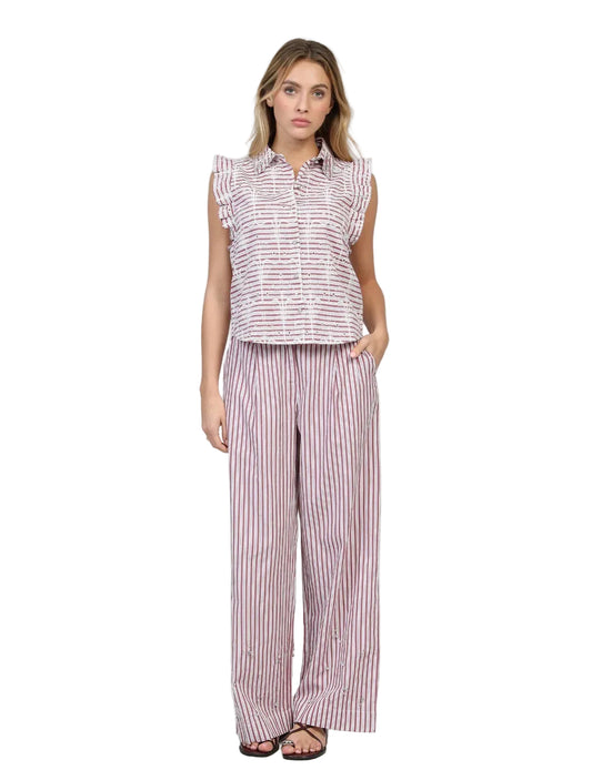 Blouse Sans Manches Strass Femme – Col Brodé Chic | An'ge