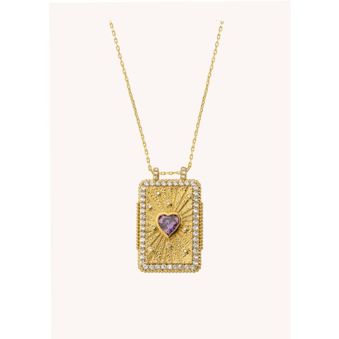 Mya-Bay collier Améthyste heart Bohème