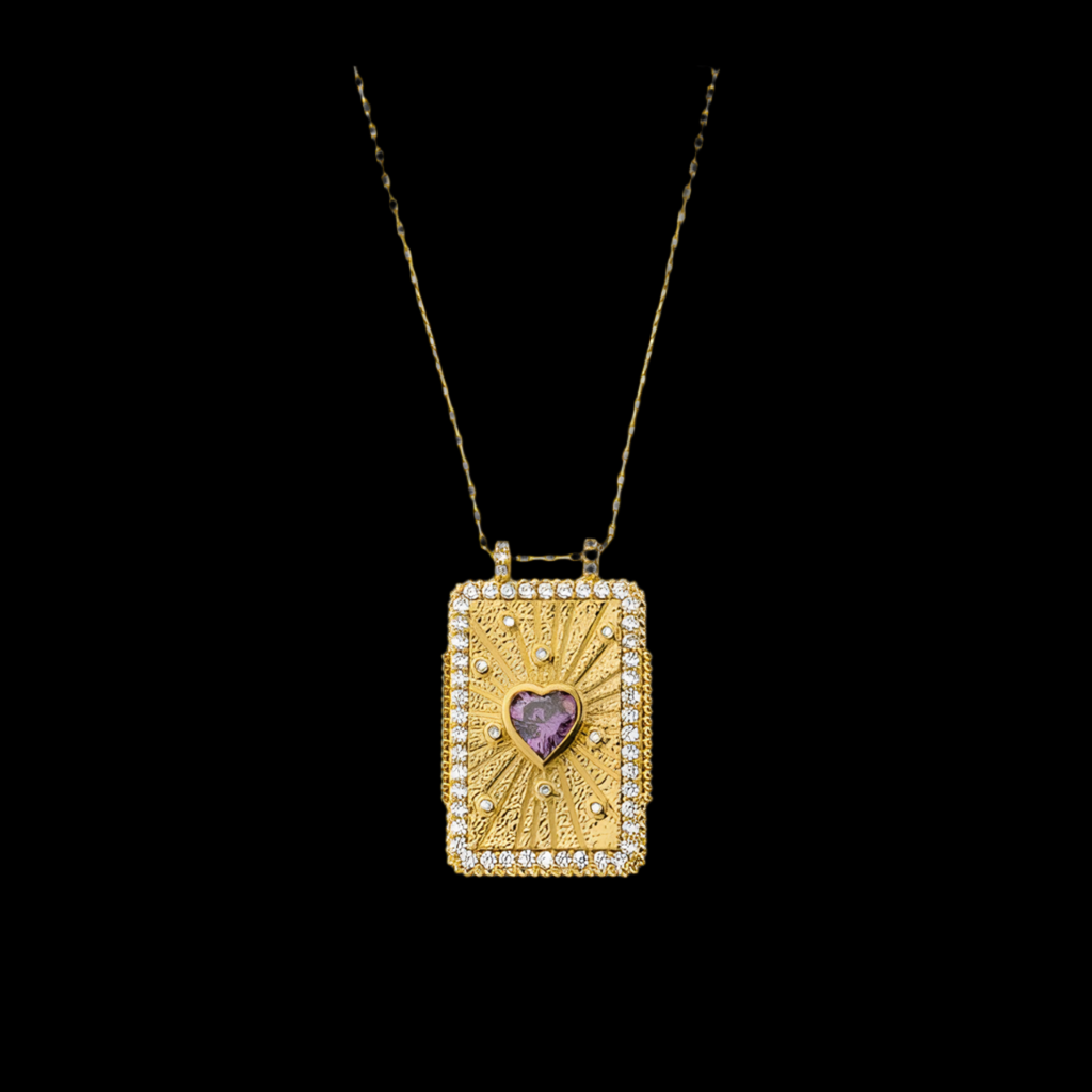Mya-Bay collier Améthyste heart Bohème