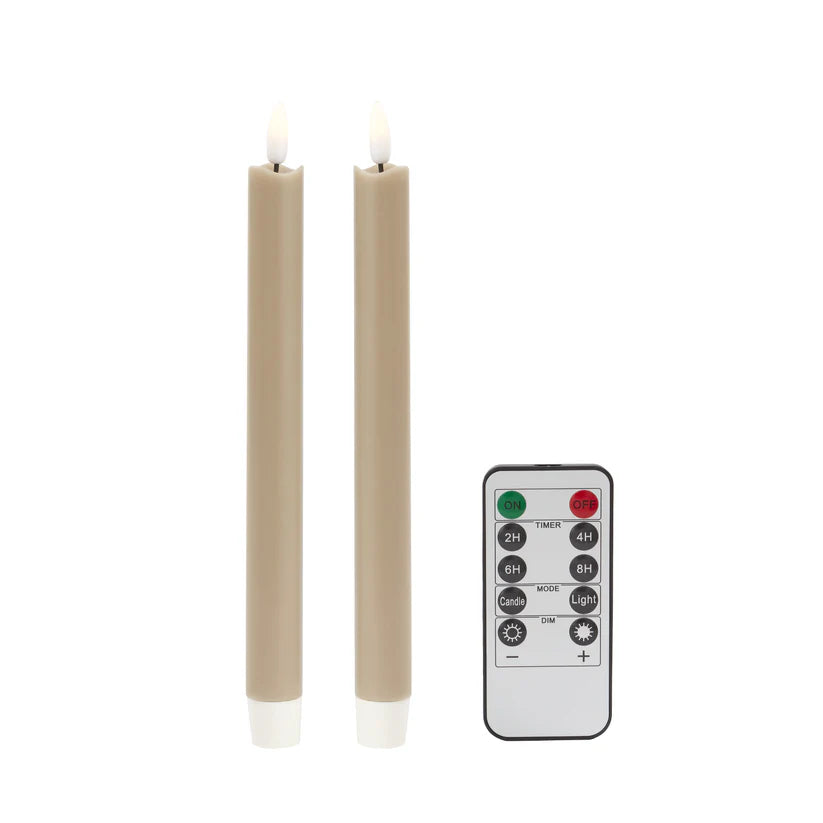 BOUGIES LED (lot de 2) 23cm cappuccino - ADDISON ROSS