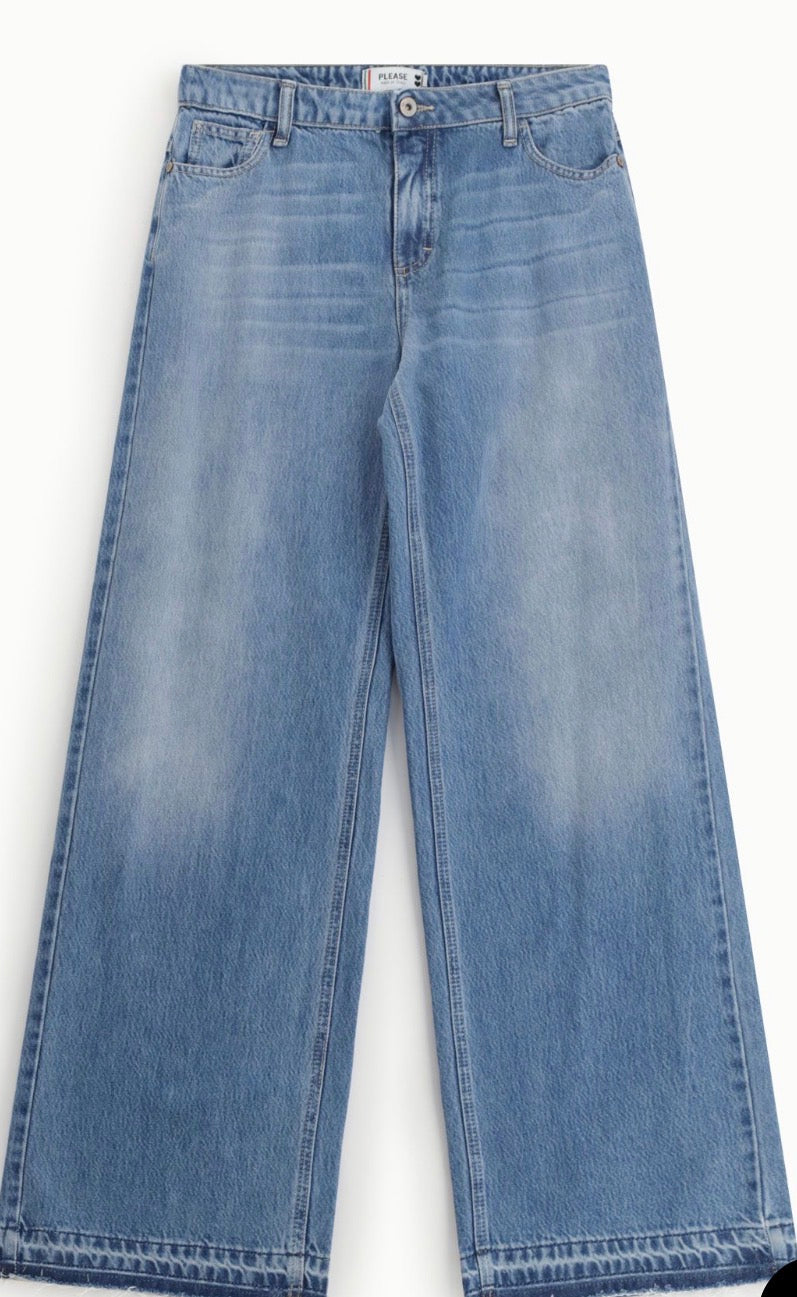 Jean Wide Leg Stone Wash – Please | Denim Lyocell Souple Femme