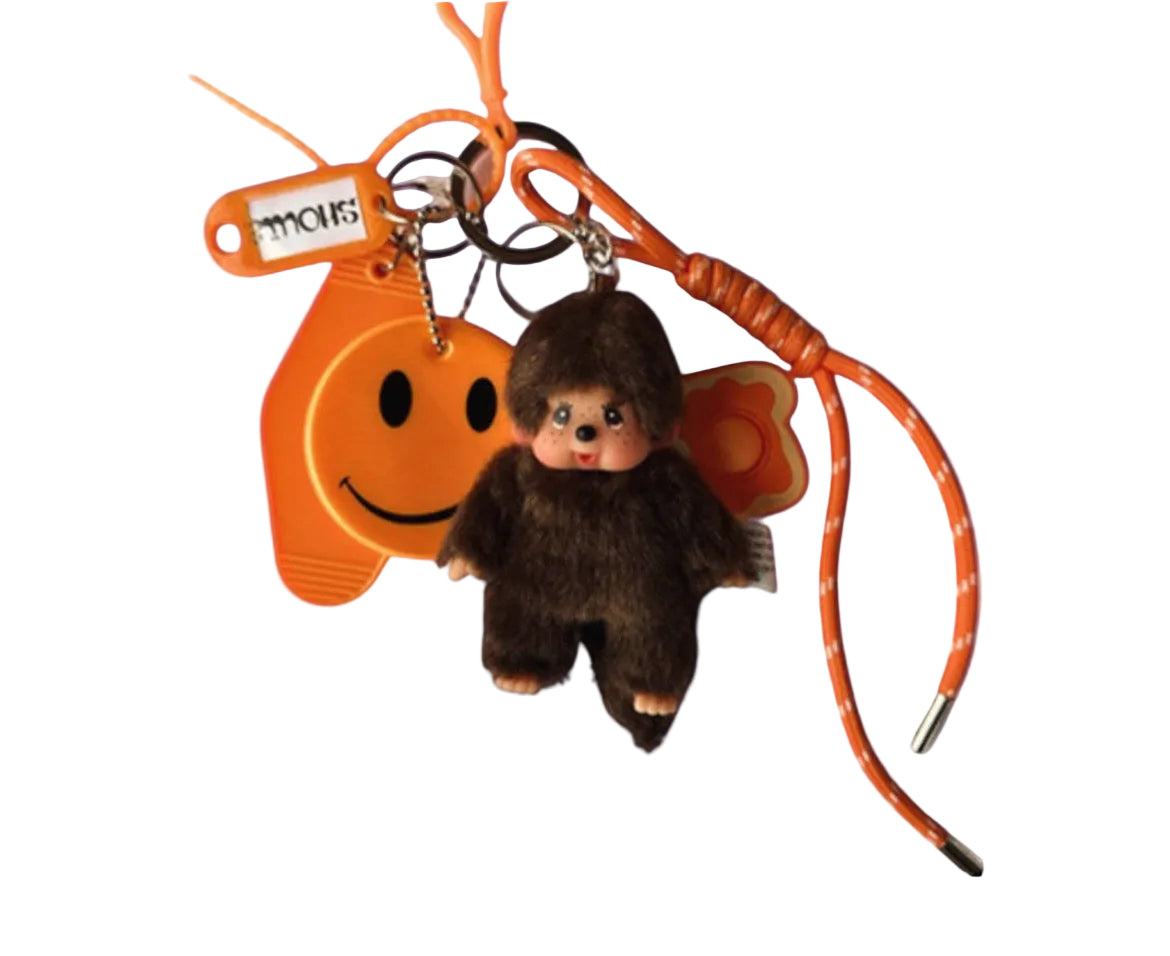 Bag Charm Kiki Orange Shouia | Bijou de Sac Coloré Rétro Smiley