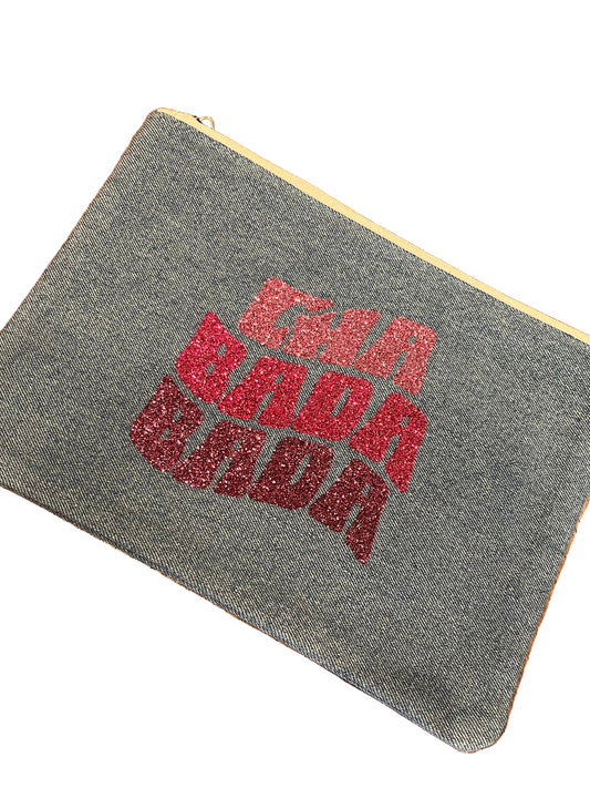 Pochette Chabada en Jean - Anouk et Ninon | Inscription Paillettes