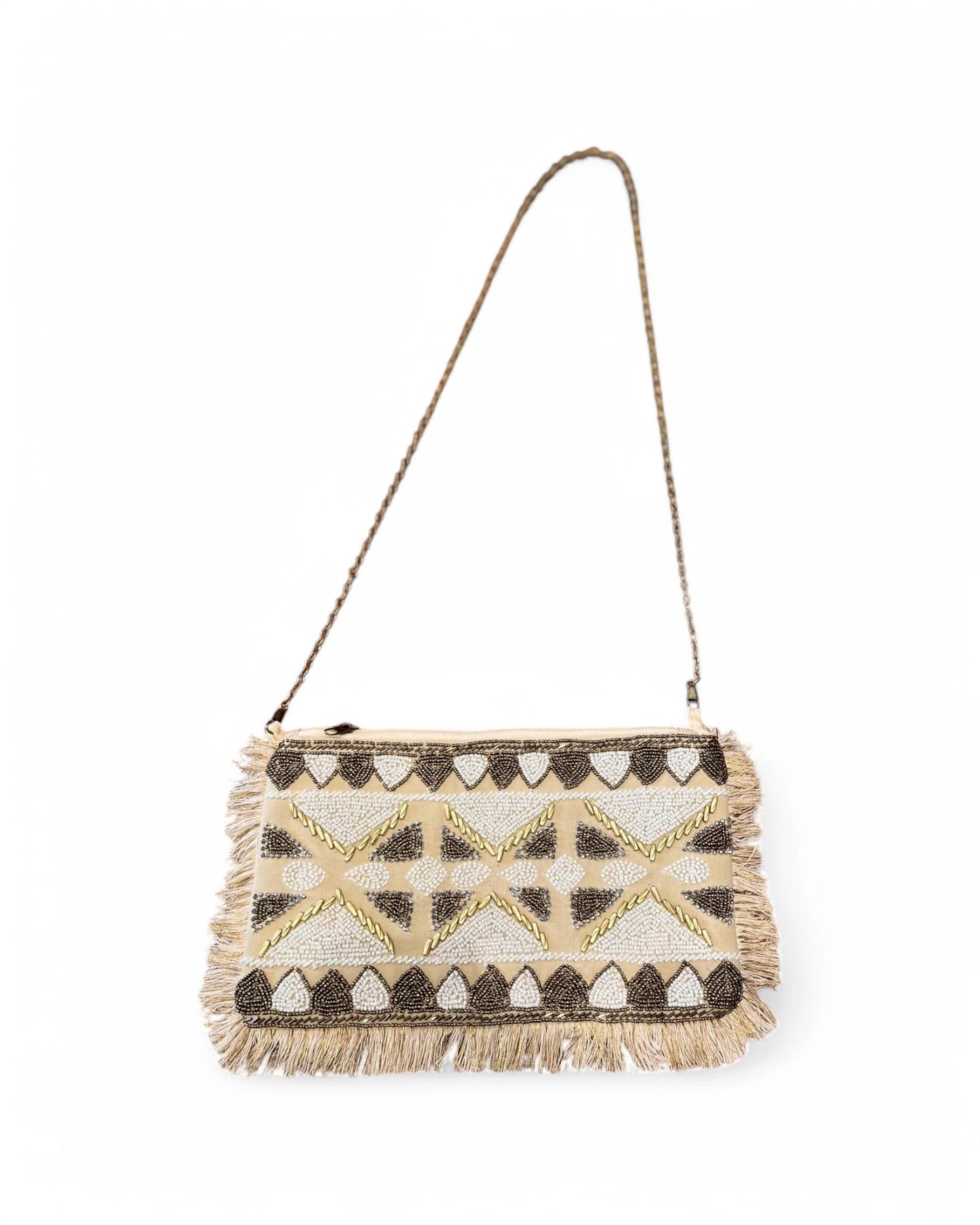 POCHETTE PERLES AVEC BANDOULIERE
