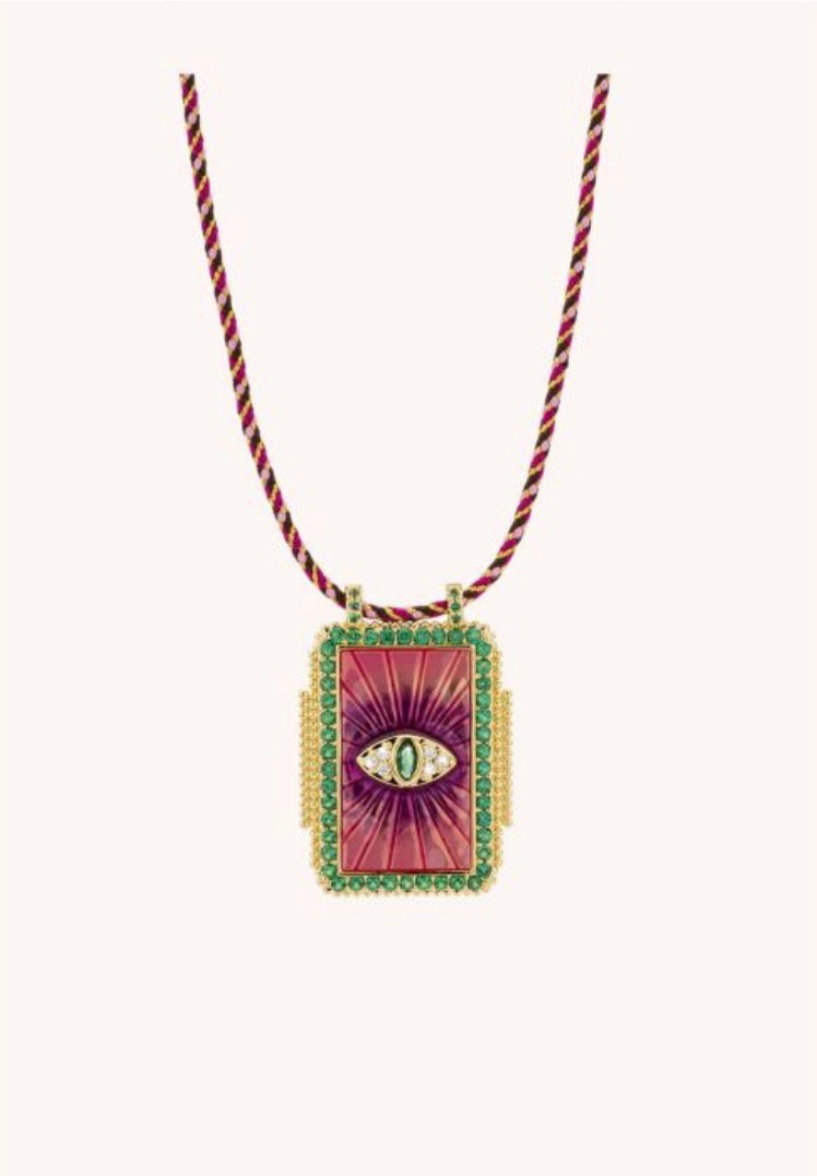 Collier fushia Eye bohème Mya-Bay