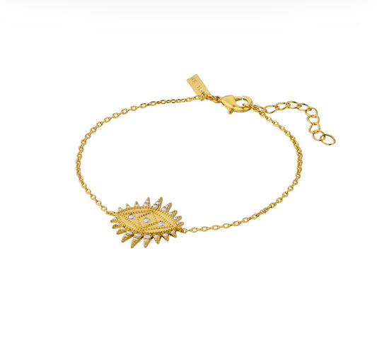 Bracelet Giulia Œil Protecteur Doré – Mya Bay | Chaîne Fine Zircons Femme