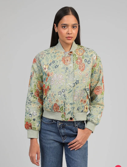Blouson Cassy tilleul An’ge  Jacquard Fleurie