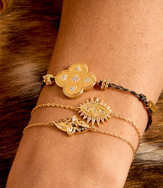 Bracelet Giulia Œil Protecteur Doré – Mya Bay | Chaîne Fine Zircons Femme