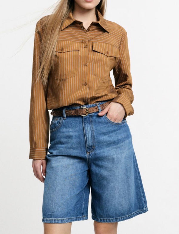 Bermuda Denim Coupe Droite – Please | Coton Lyocell Femme