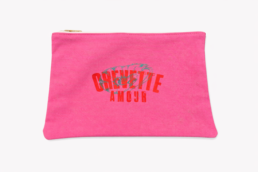 Trousse rose tendance Crevette Amour pochette mode femme
