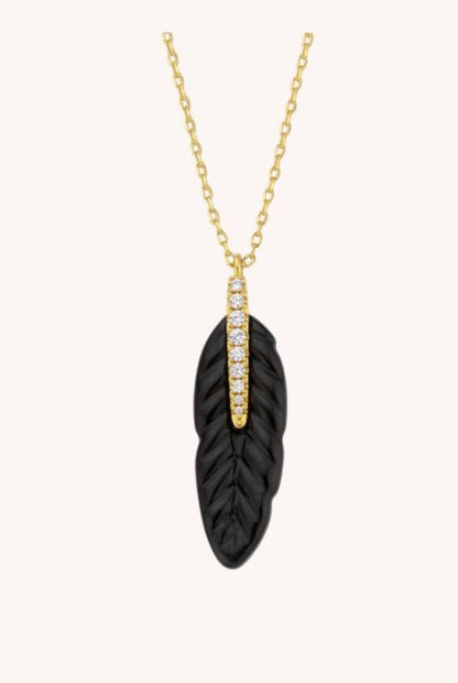 Collier Black Plume Mya-Bay