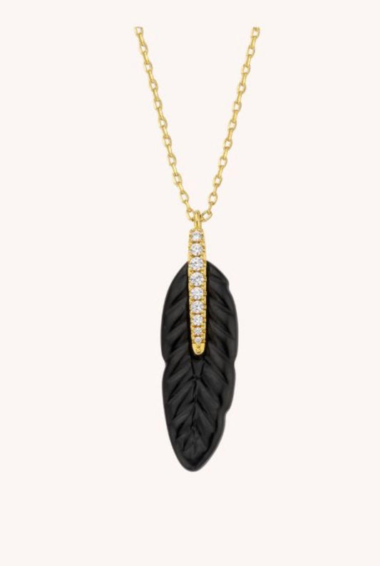 Collier Black Plume Mya-Bay