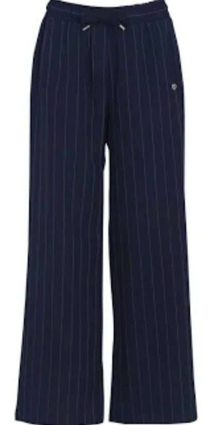 Pantalon Fluide Rayé Marine – Please | Coupe Large Femme