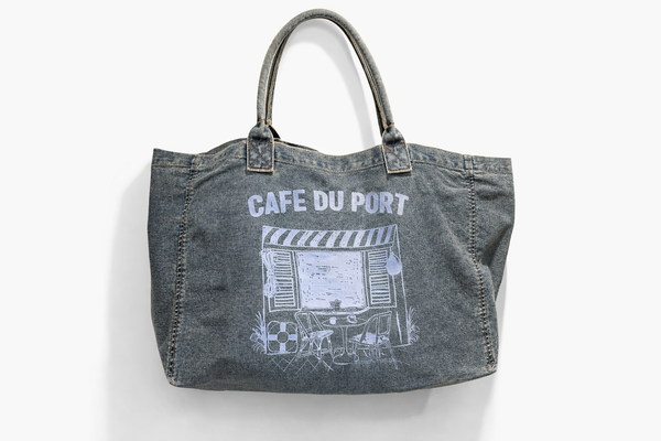 Grand cabas en jean femme café du port sac denim oversize 100% coton Anouk&Ninon