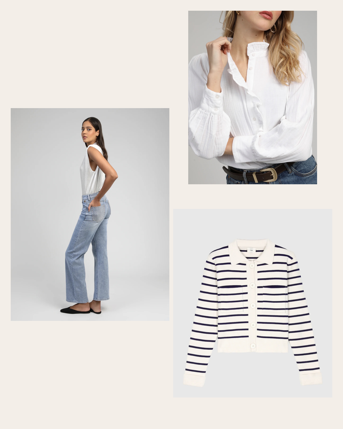 Cardigan marinière col polo femme | gilet rayé chic coton| shop le look complet