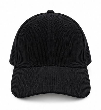 Casquette en velours côtelé noir