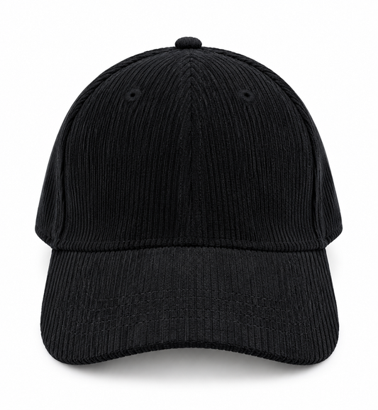 Casquette en velours côtelé noir