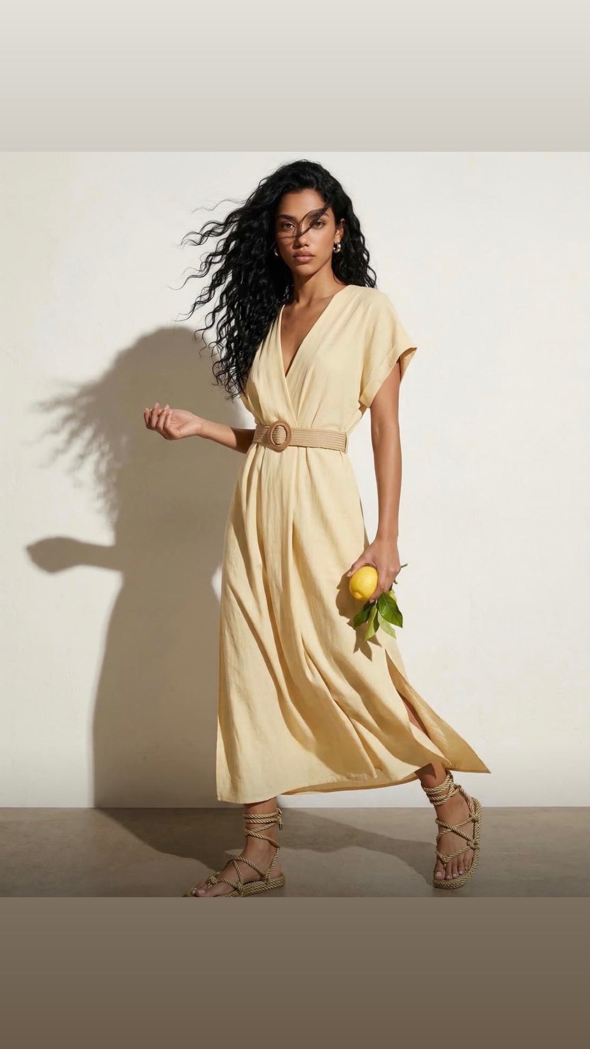 Robe Fluide Jaune Pâle – Please | Viscose Légère Femme Été