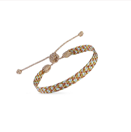 Bracelet tissé artisanal multicolore – Manchette bohème chic