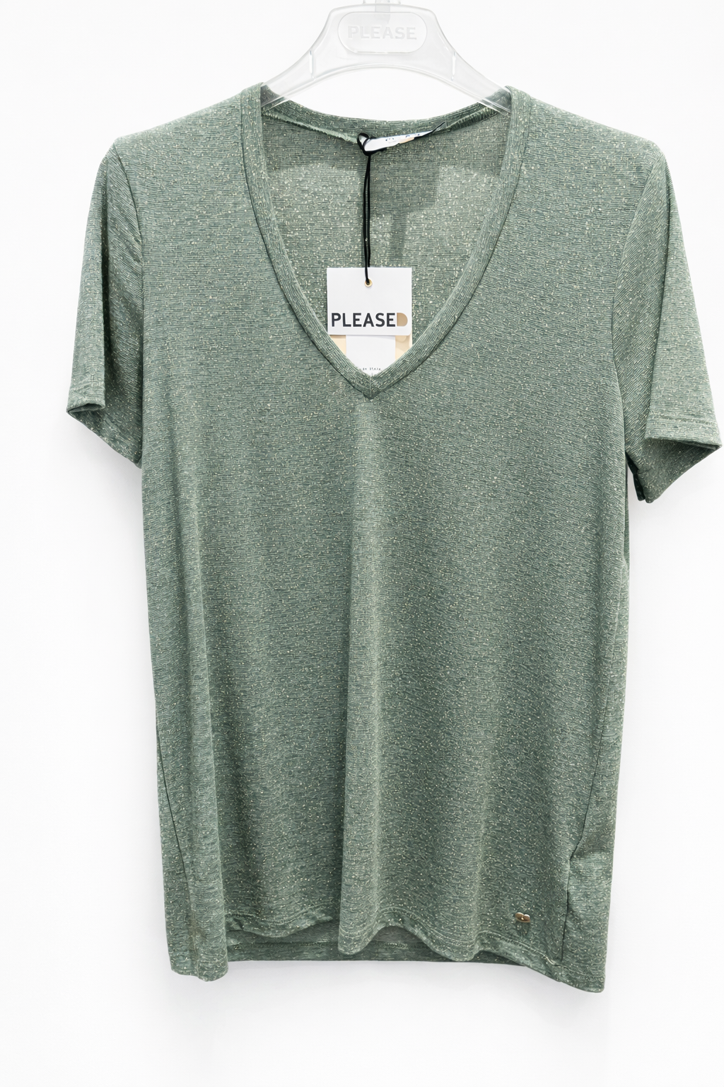 TEE-SHIRT col V vert Lagon - le basique qui fait tout le look