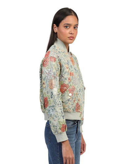 Blouson Cassy tilleul An’ge  Jacquard Fleurie