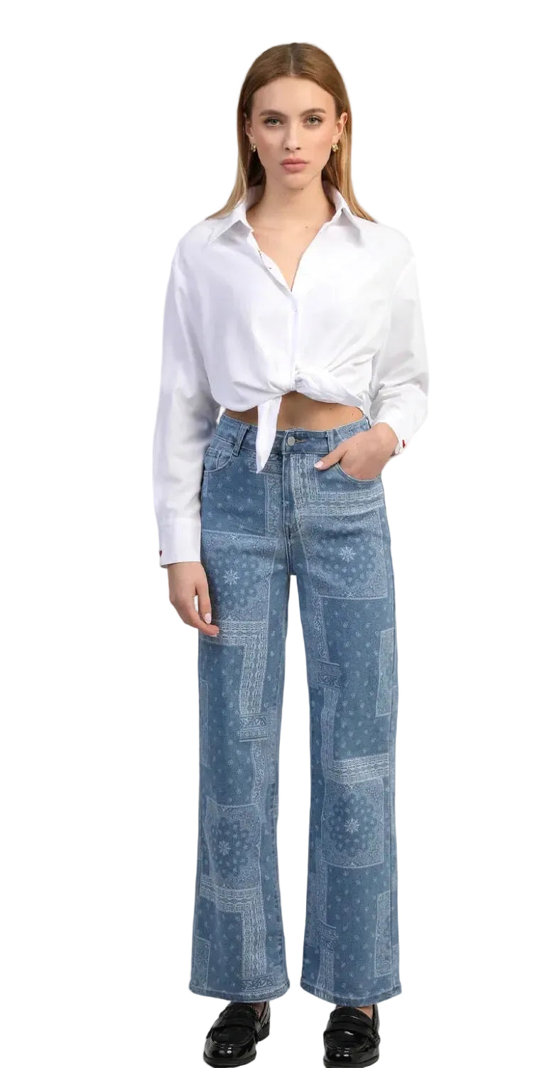 Jean Imprimé Bandana Taille Haute Droite – PIBANDANA | An'ge