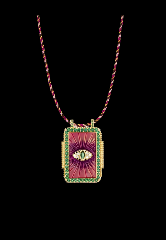 Collier fushia Eye bohème Mya-Bay