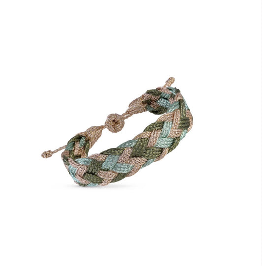 Bracelet Tressé Rose Gold & Olive Sage | MAAYAZ