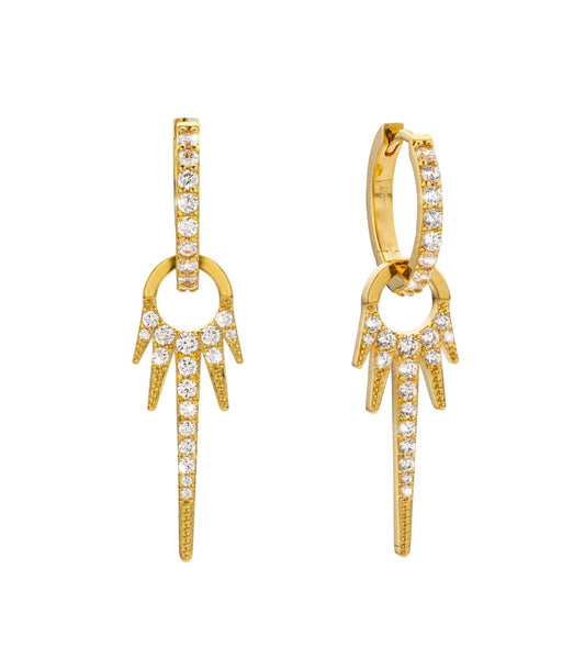 Boucles d’oreilles Fire dorées zircon |MYA BAY