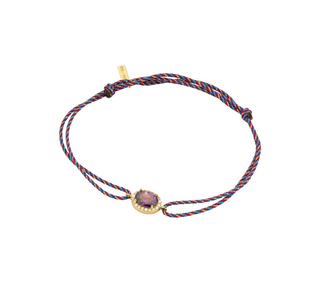 Bracelet Amethyst Dynasty Pierre Violette Ajustable – Mya Bay | Zircons Cordon