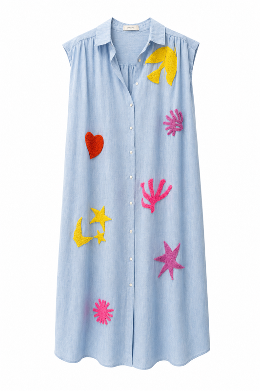 Robe chemise oversize brodée -Summer edition