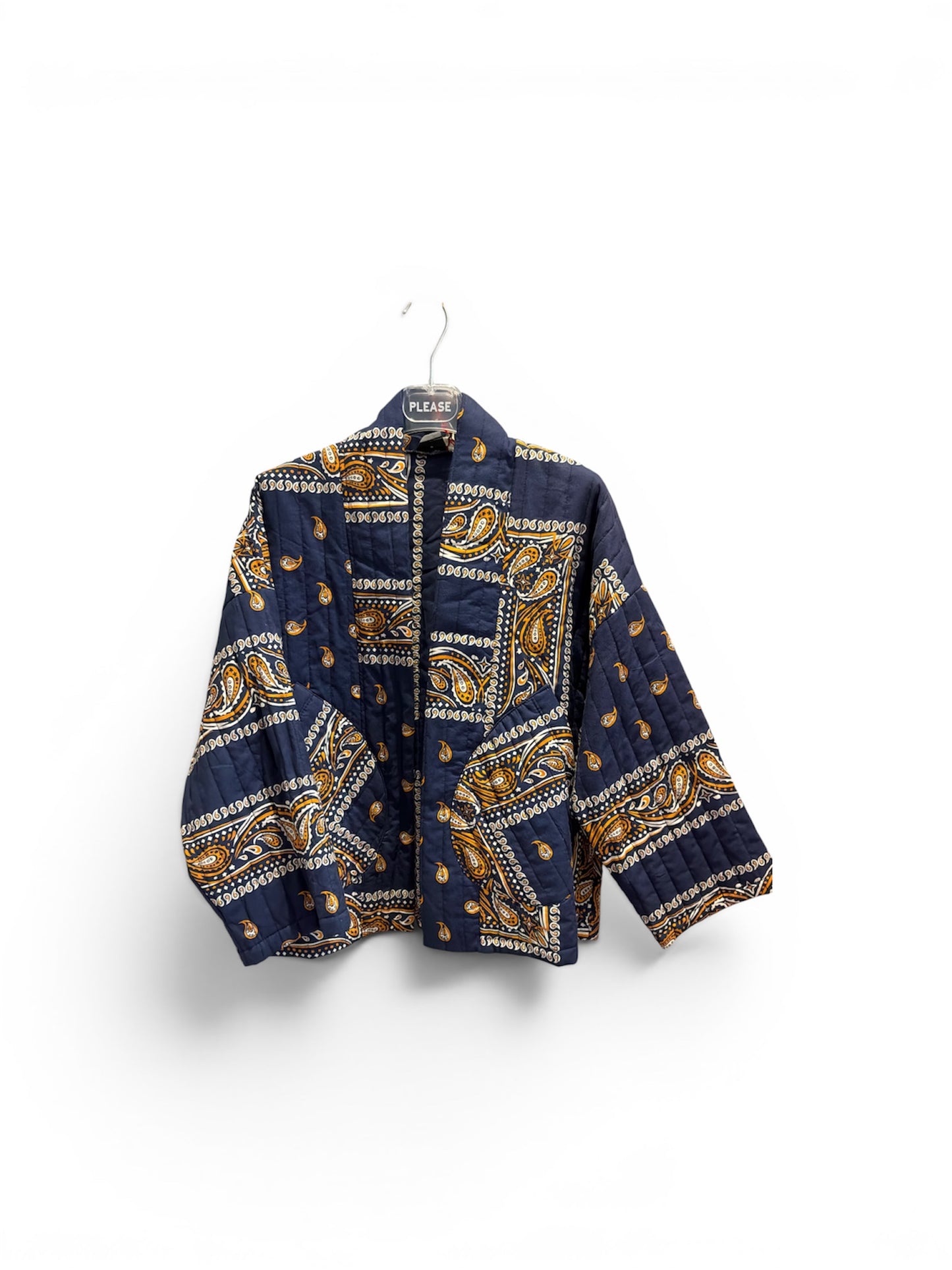 Veste Kimono Matelassée Femme – Imprimé Bandana Marine | Johanna Paris