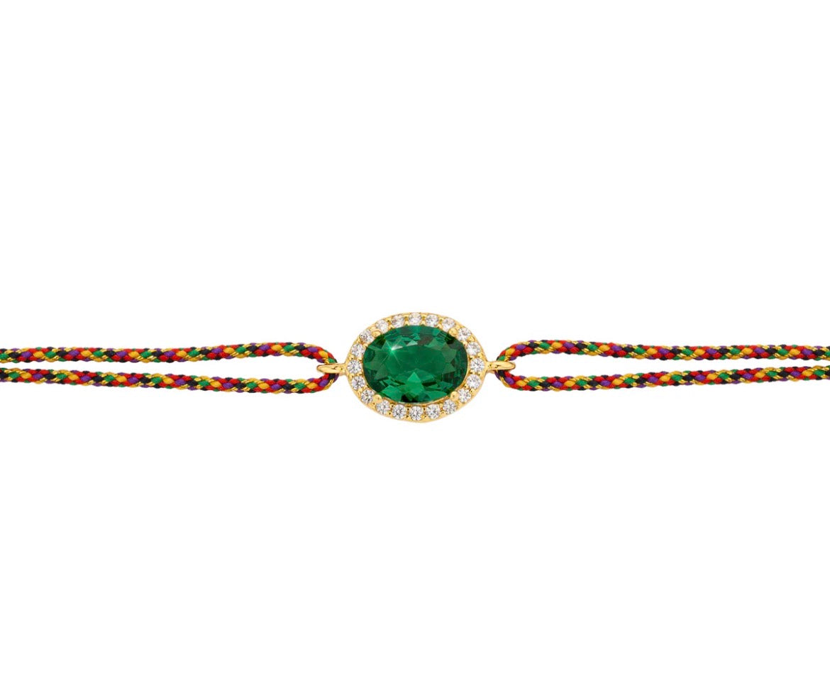Bracelet Green Dynasty Pierre Verte Ajustable – Mya Bay | Zircons Cordon Femme