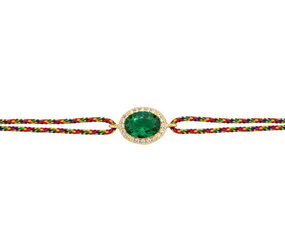 Bracelet Green Dynasty Pierre Verte Ajustable – Mya Bay | Zircons Cordon Femme