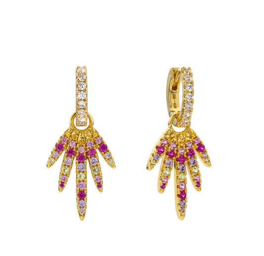 Boucles d’oreilles RAINBOW ALOHA dorées multicolores |MYA BAY