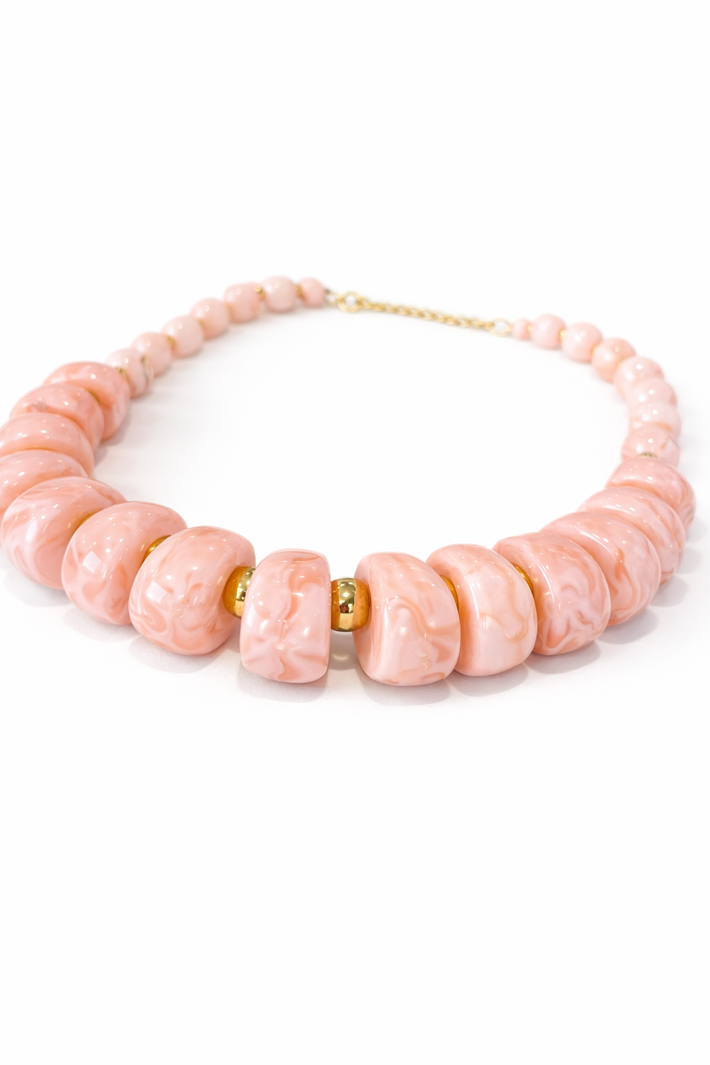 Collier Blush-Perles Résine & Acier inoxydable doré